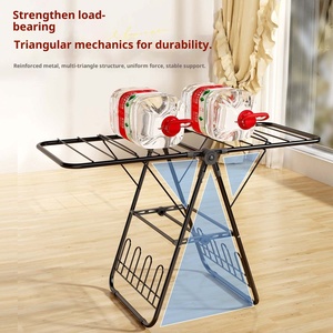 Porte-chaussures papillon pliable en métal, gain de place, avec pinces à chaussettes, type sur pied, organisateur de vêtements moderne et durable - Product Image 4
