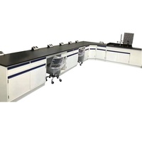 Banc de travail de laboratoire en acier de haute qualité, table latérale de laboratoire avec panneau perforé