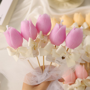 Velas Aromáticas de Bambú con Forma de Tulipán, Lindas Velas con Forma Floral para Recuerdos de Boda y Regalos Únicos - Product Image 5