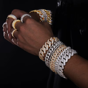 Bracelet Hip Hop en Chaîne Cubaine avec Diamant Moissanite de Couleur D VVS1 Premium pour Hommes, Bracelet de Luxe pour Hommes, Style Rapper Tendance - Product Image 5