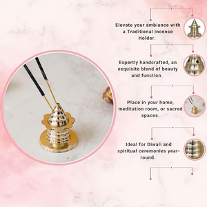 Brass <b>Incense</b> <b>Burner</b> With <b>Cone</b> Shape Design Hand Made For Religious Use All Season - Product Image 6