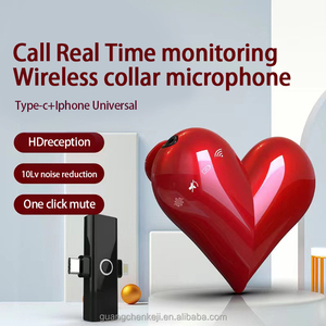 Micrófono Lavalier Inalámbrico Dual con Forma de Corazón, Audio Nítido, Portátil, con Clip, Imprescindible para Transmisiones en Vivo y Vlogs de <span class=keywords><strong>YouTube</strong></span> - Product Image 5