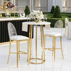 Cocktail Stainless Steel Modern Counter Height <b>Bar</b> <b>Table</b> for Night Clubs Hotels Wine Outdoor Dining - Product Image 4