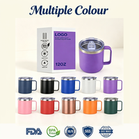 Mug à café isotherme empilable en acier inoxydable 16 oz avec logo personnalisé, double paroi, tasse de voyage thermique avec couvercle pour le camping