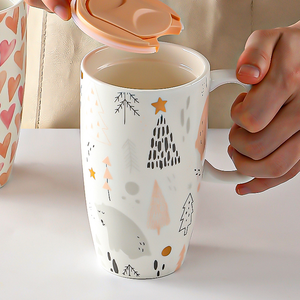 Professional New <b>Large</b> Capacity Customizable Coffee Porcelain Mug Heart Tree Design Dishwasher Microwave <b>Safe</b> Reusable Food <b>Safe</b> - Product Image 6