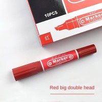 Stylo marqueur d'école à encre permanente non effaçable haut de gamme et durable rouge bleu et noir à trois couleurs en plastique