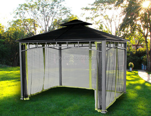 Pérgola Resistente a la Intemperie, Gazebo de Aluminio para Jardín Exterior con 4 Cortinas L-A01GZ03 Gazebo L-A01GZ03 - Product Image 2
