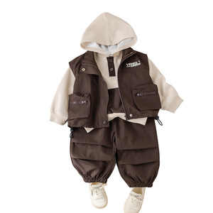 Conjunto de Primavera/Otoño para Niños 2026, Nuevo Estilo, Chaleco Informal de Primavera para Bebé, Conjunto de Tres Piezas, Ropa para Bebés/Niños Pequeños, Pantalones - Product Image 5