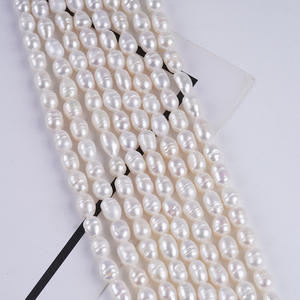 Perles d'eau douce naturelles en gros, 5-6 mm, semi-finies, blanches et roses, pour la fabrication de bijoux en collier DIY - Product Image 4