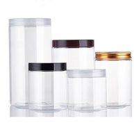 Vente en gros de bouteille d'emballage cosmétique transparente ronde en PET 50/80/100/120/150/180/250ml pot de crème pour le visage pour le corps pour poudre libre