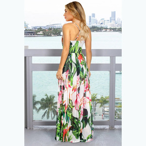 Vestido Largo Bohemio con Estampado Floral, 100% Algodón, Transpirable, Sin Mangas, con Tirantes Finos, Silueta en A, Estilo Casual Hippie, Vestido de Verano - Product Image 3