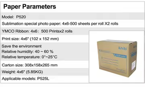 Alta qualità Hiti P525L 4*6 pollici <span class=keywords><strong>foto</strong></span> <span class=keywords><strong>carta</strong></span> e nastro Kit di stampa e materiali di consumo - Product Image 6