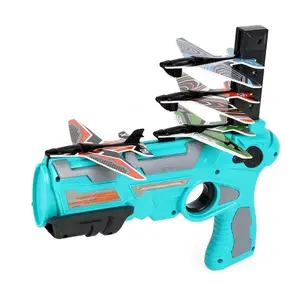 Jinying best seller Eva aircraft launcher for kids outdoor game airplane glider flying toy