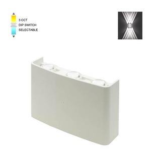 White Outdoor Wall <b>Lamp</b> 6W SMD 16x10cm IP65 3 CCT DIP <b>Switch</b> Selectable - Product Image 1