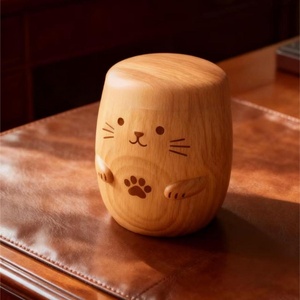 Compassionate Meaningful Engraved Wooden <strong>Pet</strong> Keepsake Box with Paw Prints for Living Room Mantel Display - Product Image 3