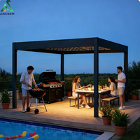 Pavillon métallique robuste ANCSEM résistant aux intempéries, protection toutes saisons, coupe-vent, imperméable, pour usage commercial de qualité hôtelière