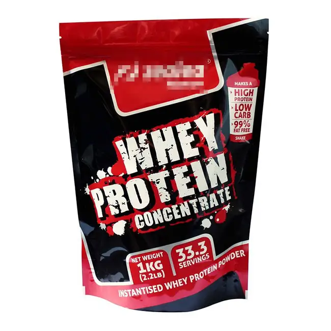 Tùy chỉnh in dây kéo nhựa có thể bịt kín đứng lên Túi Ziplock Túi doypack cho bao bì bột ca cao/Whey Protein