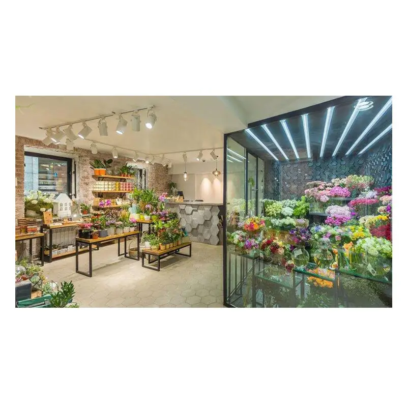 Ideas de decoración de tienda de flores de muebles de exhibición de floristería