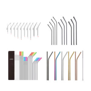 Pajitas ecológicas reutilizables de 150-215mm de metal dorado y plateado, Pajita de acero inoxidable 304 para XIII Kings <span class=keywords><strong>Au</strong></span> <span class=keywords><strong>Vodka</strong></span> Walder's - Product Image 1