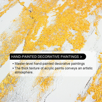Décoration murale sur toile faite main, paysage abstrait moderne à texture 3D, tableau luxueux arbre de vie à feuille d’or