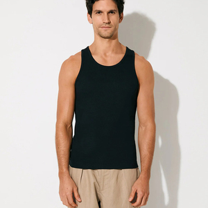 Débardeurs pour hommes grandes tailles, débardeurs de sport ajustés pour hommes, débardeurs côtelés en mélange de lyocell pour hommes - Product Image 5