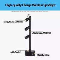 Projecteur LED multi-têtes rechargeable pour bijoux, 2W/3W/5W, éclairage de vitrine, musée, exposition artisanale