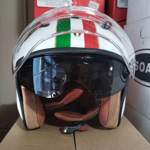 Casque de moto vintage à pois de haute qualité certifié DOT 3/4 ouvert avec doublure amovible et lavable - Product Image 3