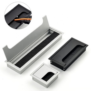 Modern Aluminum Alloy Office <b>Desk</b> Wire Cable Cover Management Rectangular Grommet for Living Room Home Office & School - Product Image 1