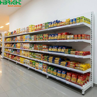 Étagères murales de supermarché style européen à face unique pour commandes en gros, avec conception de support renforcé