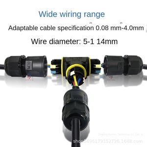 Т-образный Водонепроницаемый быстрый разъем, <span class=keywords><strong>3</strong></span>-ядерный 5-ядерный клеммный блок, IP68 Кабельный разъем, подключаемый наружный кабель - Product Image 3
