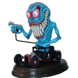 Statue de monstre de dessin animé pour enfants, Statue de monstre à grande bouche, Statue de souris foucheuse au volant, Accessoires de voiture, Cadeau, Figurine Rat Fink - Product Image 1