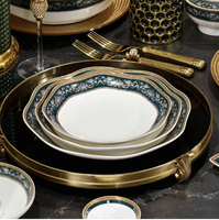 Assiette de présentation classique durable en porcelaine fine, vaisselle de dîner et de soupe, la meilleure vaisselle en porcelaine fine blanche