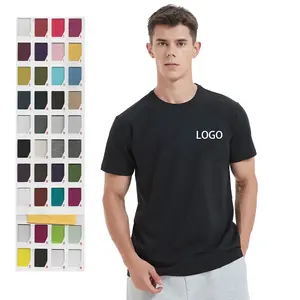 Großhandel einfarbig Herren Marke Großhandel schweres Gewicht 100 % Pima Baumwolle Unisex Qualität schwarz T-Shirt