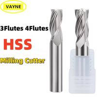 1pcs HSS 1-25mm 3 4 Flute CNC Router Bit Cutter Flat End Mill Metal for Aluminium Copper Machines-outils Coating Aluminum