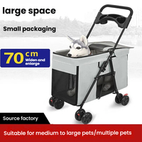 Poussette pliable multifonction pour chien avec roues tout-terrain pour animaux de compagnie de taille moyenne à grande, voyages, promenades en plein air