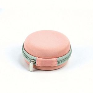 Custom Small Round Shape EVA Earphone Case Travel Portable EVA Earbud Pouch Bag Pink Cute EVA <b>USB</b> Charger Cable Case - Product Image 6
