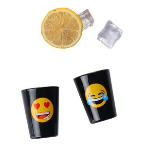 高品質 Xinye ブランド カスタマイズされたロゴ クリスタル磁器メラミン 1.5 オンス (65ml) ブラック ショット グラス セット パーティー用 - Product Image 2