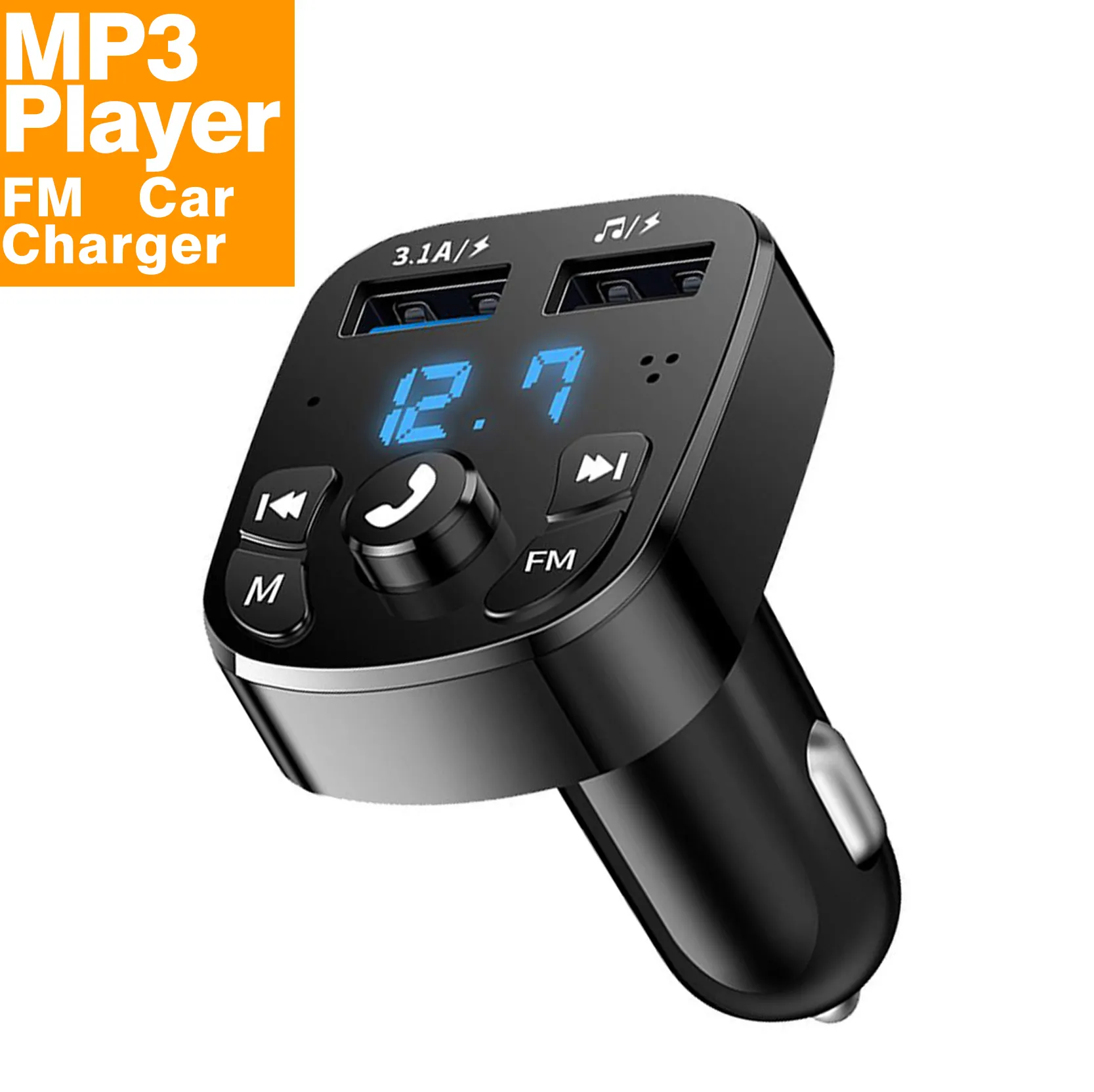 X8 Handsfree Blue tooth 5.0 FM Transmitter Modulator Car Mp3 Player 3.1A Fast Charger TF card U Disk Cat Kit Car USB Dual charge