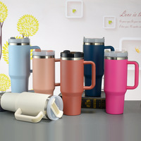 Vaso Térmico de Gran Capacidad de 40 oz, Acero Inoxidable 304, Doble Pared, Aislado al Vacío, con Asa y Pajita, Taza de Viaje, Logotipo Personalizado