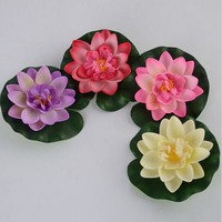 Feuilles de Lotus artificielles blanches, 11 pièces, fleurs d'étang d'eau, piscine flottante, plantes de jardin pour maison et mariage