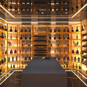 Modern Home <strong>Mini</strong> Luxury <strong>Drawer</strong> Lighted Black Furniture Coffee Wine Cellar Bar Showcase Living Room Cabinets with Glass Display - Product Image 4