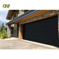 Porte de garage moderne à double panneau 16x7, style ouvert, panneau affleurant, porte sectionnelle pour maison, villa, vente en gros