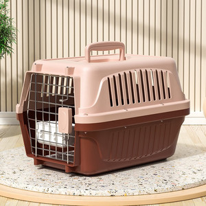 Cage <span class=keywords><strong>pour</strong></span> chat et <span class=keywords><strong>chien</strong></span>, modèle 303 avec porte en fer, comprenant une gamelle et un séparateur d'urine ; cage de transport <span class=keywords><strong>pour</strong></span> animaux de compagnie - Product Image 1