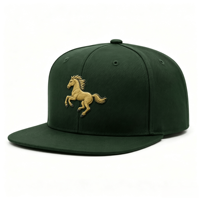 Casquette Snapback Personnalisée Unie à Visière Plate Rigide avec Broderie Cheval Western et Logo Personnalisé – Tendance Quotidienne