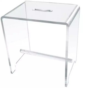 Tabouret de douche en acrylique Tomato 375 mm x 290 mm x 400 mm, banc de bain minimaliste pour salle de bain et entrée - Product Image 1