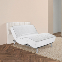 Cadre de lit réglable King & Queen Size avec éclairage LED, design moderne, construction métallique