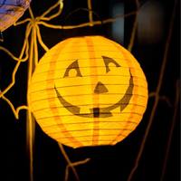 Lanterne en papier pliable illuminée à LED avec motif araignée, citrouille et fantôme, prix de gros Nicro, décoration de fête d'Halloween