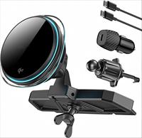 Chargeur de voiture sans fil Qi2 15W à charge rapide magnétique, refroidissement semi-conducteur TEC, fixation sur grille d'aération CD, universel pour smartphone