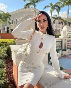 LS2295 Kimshein kadınlar için yüksek moda elbise lüks kokteyl bandaj elbiseler uzun kollu balo kıyafetleri - Product Image 2