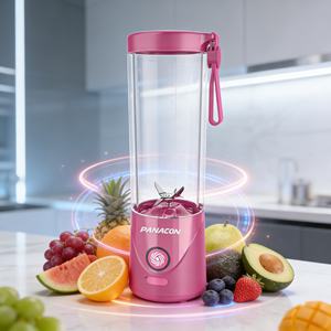 Blender portable 550 ml, rechargeable par USB, sans BPA, 6 lames, 150 W, batterie 2,0 Ah, mode turbo mains libres, acier inoxydable, pour voiture - Product Image 1